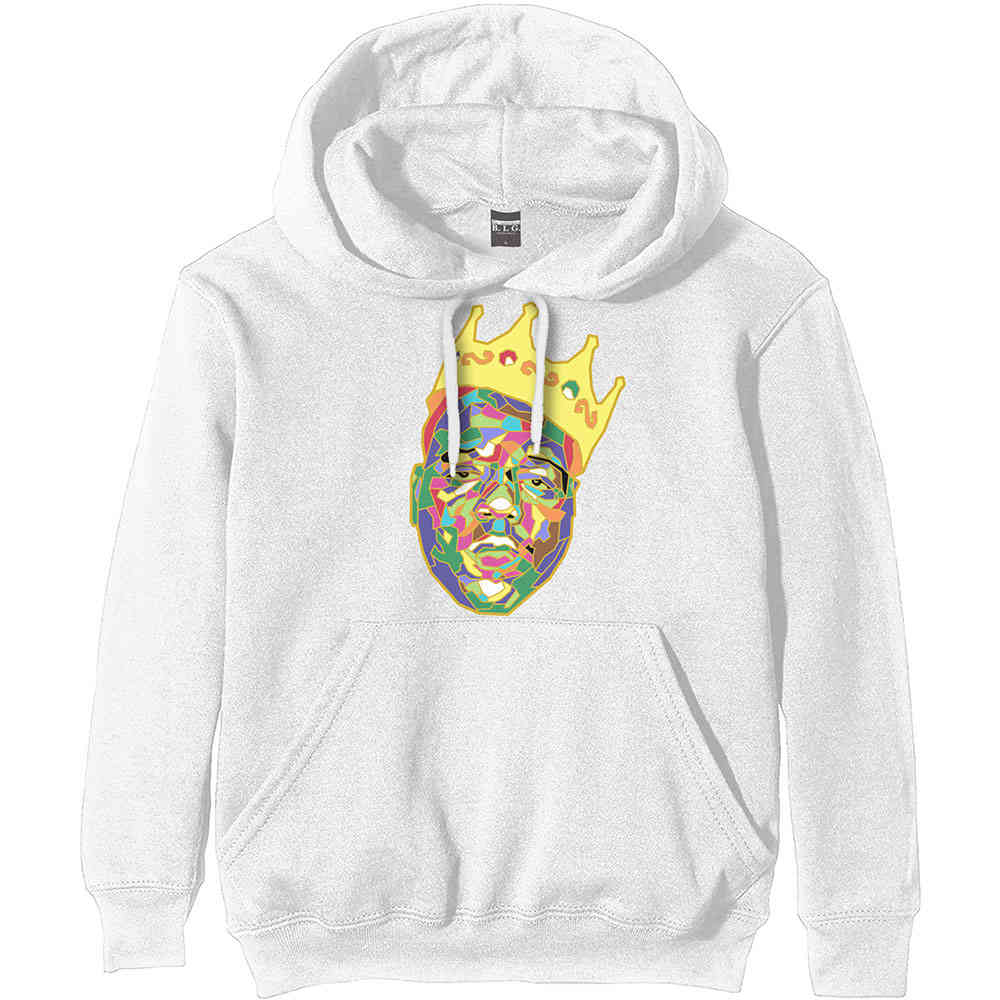 Biggie Smalls Crown Kapuzenpullover hoodie WeiB Attitude Deutsch